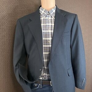 Barrington Dark Blue Pinstripe‎ Two Button Collared Ventless Blazer Size 42S